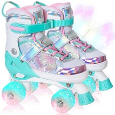 Kids Roller Skates for Girls Boys Kids, 4 Sizes Adjustable Quad Skates Butter... picture