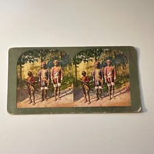 Members Bagobos Tribe Philippine Village Mindanao Antique Stereoview Card 5H6-3 picture