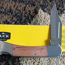 Buck 110 Folding Hunter 2-Blade Lockback Pocketknife SS Blade Wood Handle picture