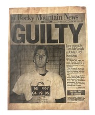 Timothy McVeigh Headline Oklahoma City Bomber Guilty Rocky Mountain News  picture