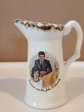 Vintage 60’s President And Mrs John F Kennedy Porcelain Creamer Pitcher picture