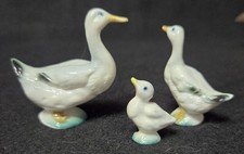Set Of 3 Vintage Painted Miniature Porcelain Ducks picture