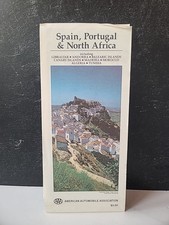 AAA Spain, Portugal & North Africa Map 1991-92 Edition Vintage  picture