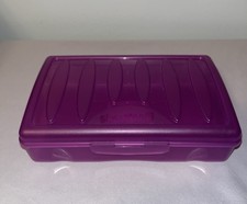 Vintage Spacemaker 2 Pencil/Pen Box School Supply Case Retro Purple Made In USA picture