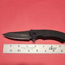 Kershaw 1314BW Labyrinth Pocketknife Black Tanto Plain Edge Manual Liner Lock picture