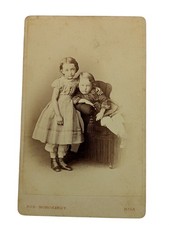 Antique CDV Photo Riga Latvia Victorian Children Siblings Portrait Borchardt picture
