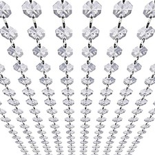 33Ft K9 Glass Crystal Garland Strands - Hanging Chandelier Gem Bead Chain - 14Mm picture