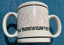 Vintage 1982 2 Handle The Morning After Pink Elephants Mug picture