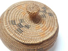 3 COLOR ANTIQUE VINTAGE SHOSHONE - PANAMINT LDED INDIAN BASKET DEATH VALLEY AREA picture