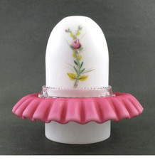REVERSIBLE Vintage Fenton/L.G. Wright 3 pc Fairy Lamp Clarke’s Candle Cup  picture