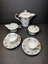 Vintage Winterling Bavaria Tea Coffee Set Violets Gold Filigree Germany picture
