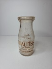 Vintage Qualitee San Diego Half Pint Milk Cream Bottle picture