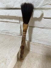 VINTAGE CHINESE  CALLIGRAPHY BRUSH CARVED HANDLE HORSE HAIR 15