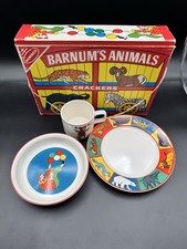 VTG 1960s-70s Nabisco Barnum’s Animal Crackers Childs Dish Set 3 Pc. And Box picture
