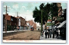 Postcard Market Street looking West Paterson NJ New Jersey c1907 Nurkin Shoes picture