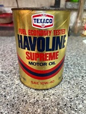 Texaco havoline motor oil can with oil picture