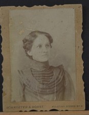 Antique CDV Photo of Young Girl Ornate H.O. Schroeter Floating Studio Art 1890's picture