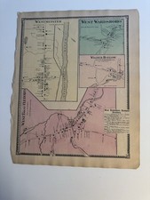 1869 Antique Map of Westminster Bratt Etc Vermont VT by FW Beers Hand Colored picture