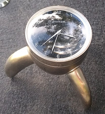 Vintage Android USA  Steel Rocket Tripod Desk Clock Rare Space Age*Needs Battery picture