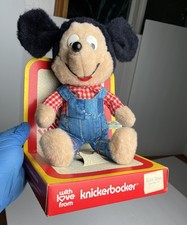VTG Knickerbocker Mickey Mouse Disney 12” Farmer 1976 Overalls Plush w/ RARE BOX picture