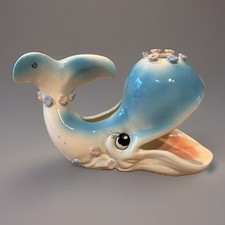 VTG MCM Kitschy Kreiss & Company Whale Ceramic Vanity Caddy RARE, Read picture