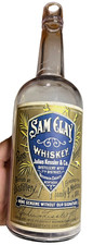 Antique Sam Clay Whiskey Julius Kessler Paris Kentucky Labeled Bottle Medicinal picture