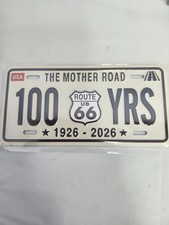ROUTE 66 100YR CENTENNIAL LICENSE PLATE MAGNET COMMEMORTIVE SOUVENIR picture