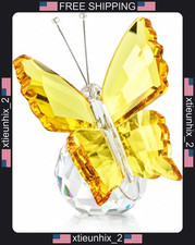 Crystal Butterfly Figurine with Crystal Ball Base Handmade Collectible Decor picture