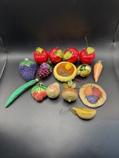 15 Pc Vintage Fruit Vegetable Christmas Ornaments Lot Kurt Adler Glass picture