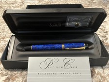 Parker Duofold Centennial Lapis Blue Fountain Pen 18k Gold F Nib with Box/Papers picture