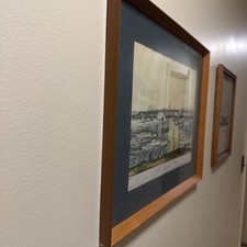 Framed Lithograph Print 'View of New York' from Brooklyn Heights Original Frame picture