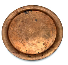 WWII Persian Gulf Command Historical Barware Serving Tray Plate Map Style picture