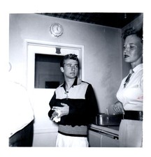 1950s Handsome Young Man Stylish Outfit Indoors Clock Vintage Photo picture