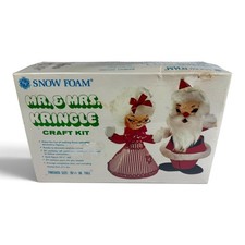 Vintage Christmas Snow Foam Mr. & Mrs. Kringle Craft Kit No K110 NOS picture