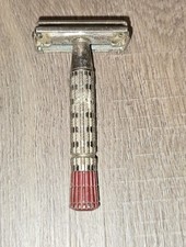 Vintage Gillette Red Tip Super Speed DE Safety Razor 1950s Restoration - Opens picture