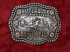 Champion Superbull BullfightingX~Treme Trophy Belt Buckle☆Del Rio☆Texas☆1993☆30 picture