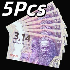 2024 Greece Gabris Archimedes Test Note 5Pcs, 1 Pi, 3.14, Collection, UNC picture
