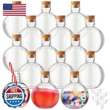 Jinei 15 Packs 8 oz Plastic Potion Bottles Wooden Cork Wood Color picture