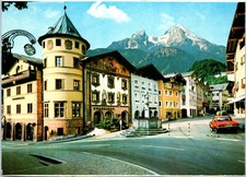 Vintage Postcard Berchtesgaden Market Square Watzmann Germany picture
