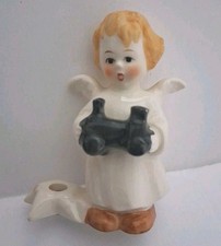 Vintage Goebel Hummel West Germany Angel Holding Train Figurine - Candle Holder picture