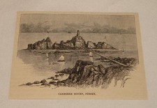 small 1884 magazine engraving ~ CARBIERE ROCKS, Jersey, UK picture