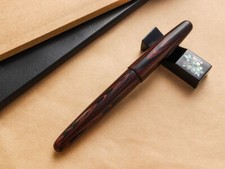 Wancher Dream Fountain Pen TRUE EBONITE Marble Red Calligraphy Nib EF F M B picture