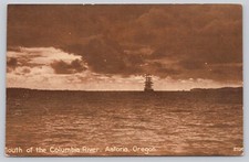 Mouth of the Columbia River, Astoria OR Oregon 1910s Postcard Sepia Sailing Ship picture
