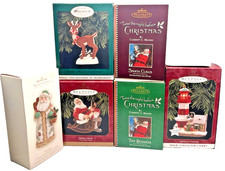 Vintage HALLMARK Collectible Keepsake Christmas Ornament Lot Of 7 Boxed New picture