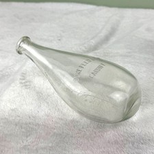 Vtg Sure Feed Ltd Cardiff Oval Turtle Glass Baby Bottle Embossed Ounces Clear picture