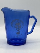 Vintage Shirley Temple Cobalt Blue Glass Pitcher picture