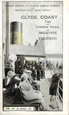 1927 LMS & Caledonian Steam Packet Clyde Coast Train & Steamboat Services Bookle picture