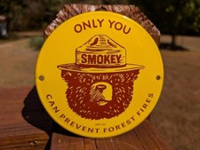 PORCELAIN SMOKEY BEAR DOME SIGN 6