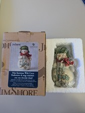 2019 Jim Shore Mini Snowman with Cocoa Cup Mint In Box Heartwood Creek picture