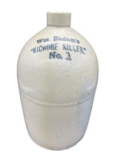 Antique Late 1800’s Stoneware Jug Wm Radam's Microbe Killer No. 1 Quackery Meds picture